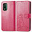 Leather Case Stands Flip Flowers Cover Holder for Nokia XR21 Hot Pink