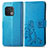 Leather Case Stands Flip Flowers Cover Holder for OnePlus 10 Pro 5G Blue