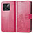 Leather Case Stands Flip Flowers Cover Holder for OnePlus 10T 5G Hot Pink