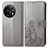 Leather Case Stands Flip Flowers Cover Holder for OnePlus 11 5G Gray