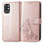 Leather Case Stands Flip Flowers Cover Holder for OnePlus 9R 5G Rose Gold