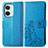 Leather Case Stands Flip Flowers Cover Holder for OnePlus Nord 3 5G Blue