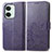 Leather Case Stands Flip Flowers Cover Holder for OnePlus Nord 3 5G Purple