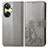 Leather Case Stands Flip Flowers Cover Holder for OnePlus Nord CE 3 5G Gray