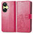 Leather Case Stands Flip Flowers Cover Holder for OnePlus Nord CE 3 5G Hot Pink