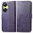 Leather Case Stands Flip Flowers Cover Holder for OnePlus Nord CE 3 5G Purple