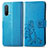 Leather Case Stands Flip Flowers Cover Holder for OnePlus Nord CE 5G Blue