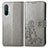 Leather Case Stands Flip Flowers Cover Holder for OnePlus Nord CE 5G Gray