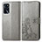 Leather Case Stands Flip Flowers Cover Holder for Oppo A16s Gray