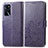 Leather Case Stands Flip Flowers Cover Holder for Oppo A16s Purple