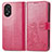 Leather Case Stands Flip Flowers Cover Holder for Oppo A18 Hot Pink