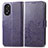 Leather Case Stands Flip Flowers Cover Holder for Oppo A18 Purple