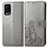 Leather Case Stands Flip Flowers Cover Holder for Oppo A54 4G Gray