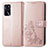 Leather Case Stands Flip Flowers Cover Holder for Oppo A54s Pink
