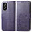 Leather Case Stands Flip Flowers Cover Holder for Oppo A58 4G Purple