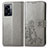 Leather Case Stands Flip Flowers Cover Holder for Oppo A77 5G Gray
