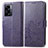 Leather Case Stands Flip Flowers Cover Holder for Oppo A77 5G Purple