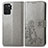 Leather Case Stands Flip Flowers Cover Holder for Oppo A94 4G Gray