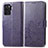 Leather Case Stands Flip Flowers Cover Holder for Oppo A94 4G Purple