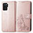 Leather Case Stands Flip Flowers Cover Holder for Oppo F19 Pro Pink