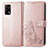 Leather Case Stands Flip Flowers Cover Holder for Oppo F19s Pink
