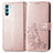 Leather Case Stands Flip Flowers Cover Holder for Oppo K9 Pro 5G Pink