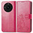 Leather Case Stands Flip Flowers Cover Holder for Realme 11 Pro 5G Hot Pink