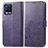 Leather Case Stands Flip Flowers Cover Holder for Realme 8 4G Purple