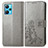 Leather Case Stands Flip Flowers Cover Holder for Realme 9 4G Gray