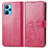 Leather Case Stands Flip Flowers Cover Holder for Realme 9 4G Hot Pink