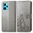 Leather Case Stands Flip Flowers Cover Holder for Realme 9 5G Gray