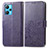 Leather Case Stands Flip Flowers Cover Holder for Realme 9 5G Purple