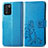 Leather Case Stands Flip Flowers Cover Holder for Realme 9 SE 5G Blue