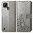 Leather Case Stands Flip Flowers Cover Holder for Realme C21 Gray