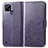 Leather Case Stands Flip Flowers Cover Holder for Realme C21 Purple