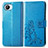 Leather Case Stands Flip Flowers Cover Holder for Realme C30 Blue