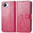 Leather Case Stands Flip Flowers Cover Holder for Realme C30 Hot Pink