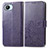 Leather Case Stands Flip Flowers Cover Holder for Realme C30 Purple