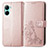 Leather Case Stands Flip Flowers Cover Holder for Realme C33 Rose Gold