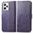 Leather Case Stands Flip Flowers Cover Holder for Realme C35 Purple