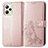 Leather Case Stands Flip Flowers Cover Holder for Realme C35 Rose Gold