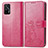 Leather Case Stands Flip Flowers Cover Holder for Realme GT 5G Hot Pink