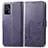 Leather Case Stands Flip Flowers Cover Holder for Realme GT 5G Purple