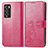 Leather Case Stands Flip Flowers Cover Holder for Realme GT Master Explorer 5G Hot Pink