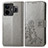 Leather Case Stands Flip Flowers Cover Holder for Realme GT3 5G Gray