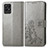 Leather Case Stands Flip Flowers Cover Holder for Realme Narzo 50 4G Gray