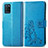 Leather Case Stands Flip Flowers Cover Holder for Realme V11 5G Blue