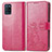 Leather Case Stands Flip Flowers Cover Holder for Realme V11 5G Hot Pink