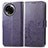 Leather Case Stands Flip Flowers Cover Holder for Realme V50 5G Purple