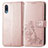 Leather Case Stands Flip Flowers Cover Holder for Samsung Galaxy A02 Pink